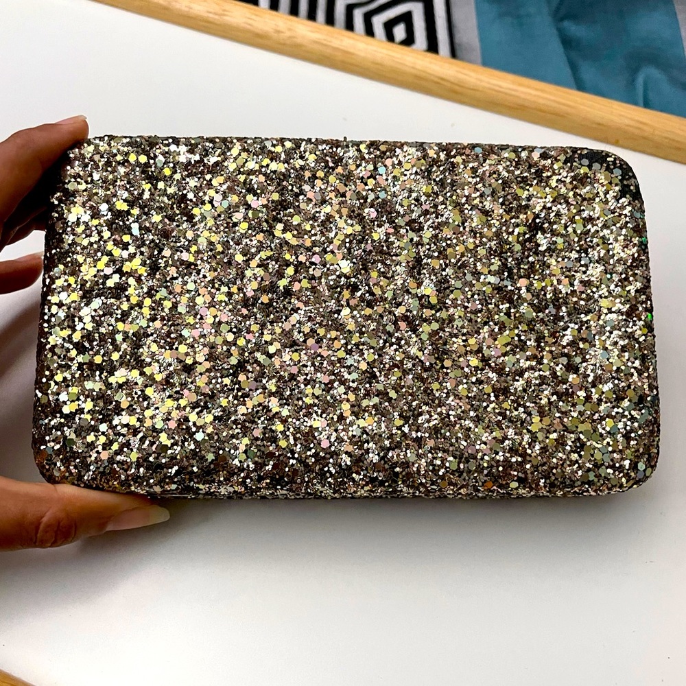 Gold glitter compact clutch, used a couple times for events.